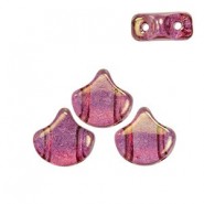 Ginko Leaf Bead kralen 7.5x7.5mm Luster transparent pink